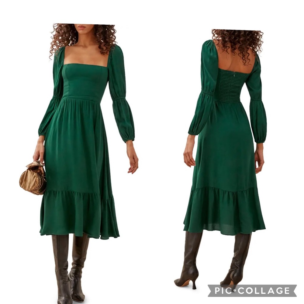Reformation Mica long sleeve midi dress NWT